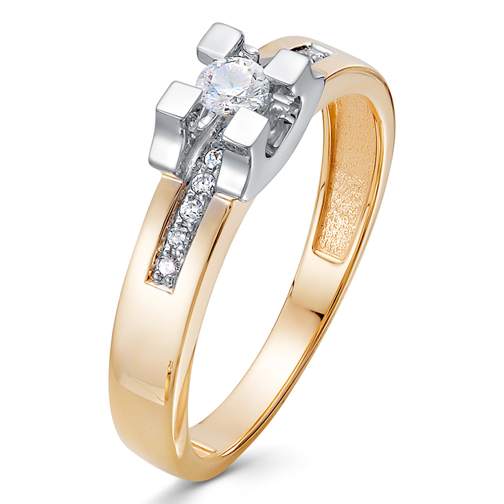 Кольцо, золото, бриллиант, 3814-110